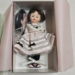 Madame Alexander Doll “Party Dress Wendy” Brunette Girl Pink Bows Hat 8" - 2004